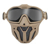 Tactical Mask Detachable Goggle With Anti-fog Fan System