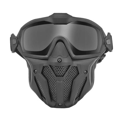 Tactical Mask Detachable Goggle With Anti-fog Fan System